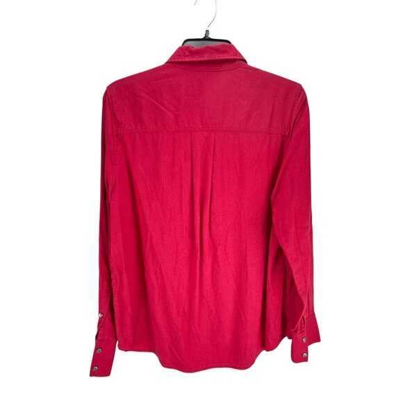 Banana Republic Mens Red Linen Blend Long Sleeve Button Up Shirt Size M Casual - Picture 2 of 10